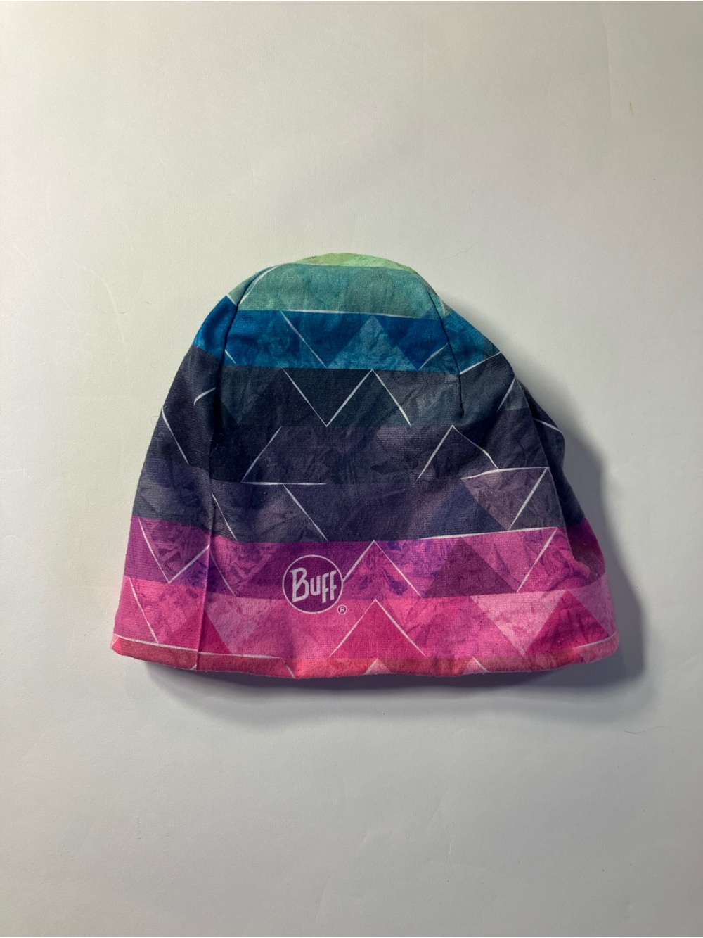 Buff Kids Gradient Triangle Beanie - Pink, Blue, Green